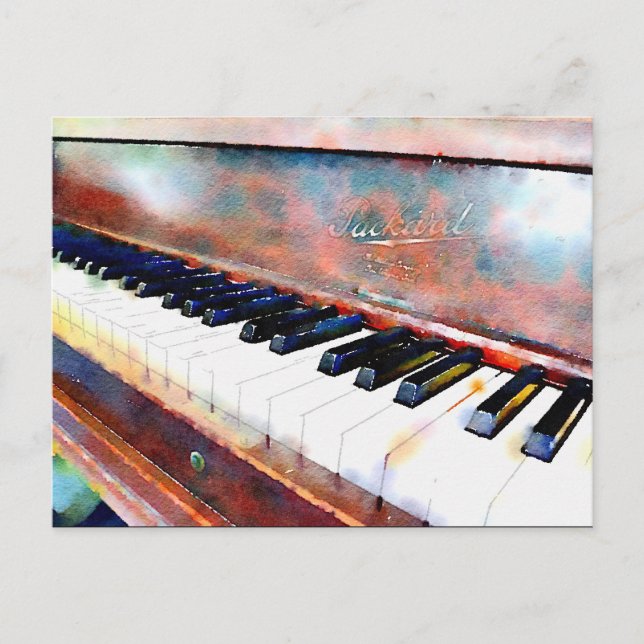 Watercolor Piano Postcard (Front)