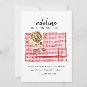 Watercolor Picnic Birthday Party Invitation