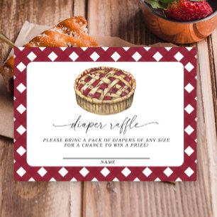Watercolor pie baby shower diaper raffle  enclosure card
