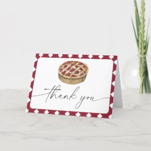 Watercolor pie baby shower thank you  card