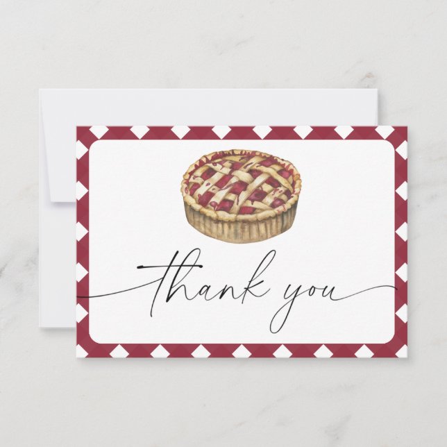 Watercolor pie baby shower thank you  card (Front)