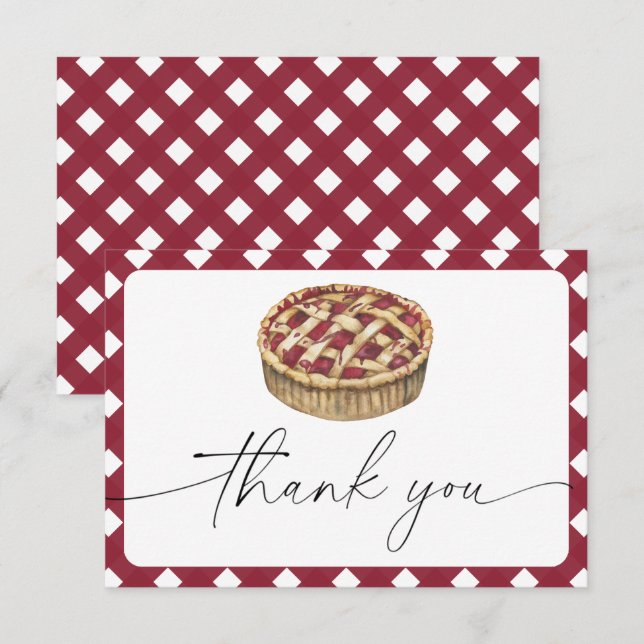 Watercolor pie baby shower thank you  card (Front/Back)
