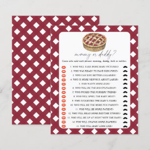 Watercolor Pie - mummy or daddy baby shower game