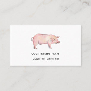 Watercolor Pig  Business Card