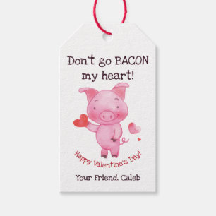 Watercolor Pig Valentine Gift Tag