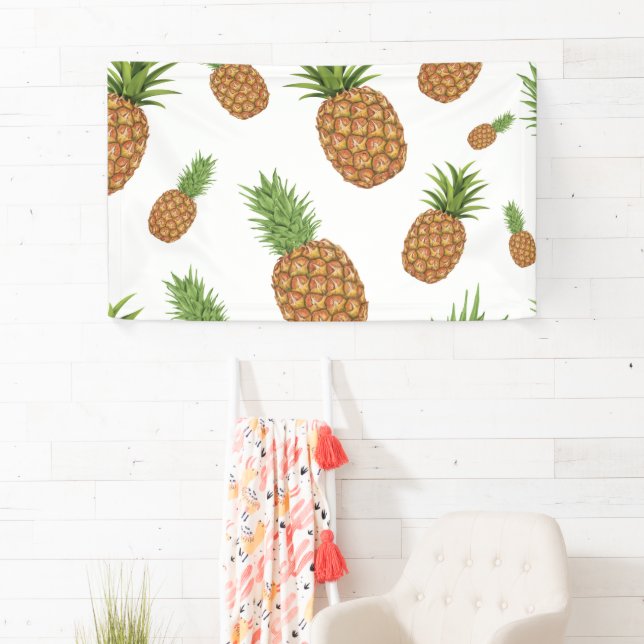Watercolor pine-apple pattern 1 banner (Insitu)