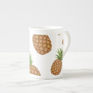 Watercolor pine-apple pattern 1 bone china mug