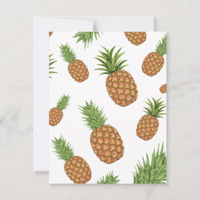 Watercolor pine-apple pattern 1 card (Front)