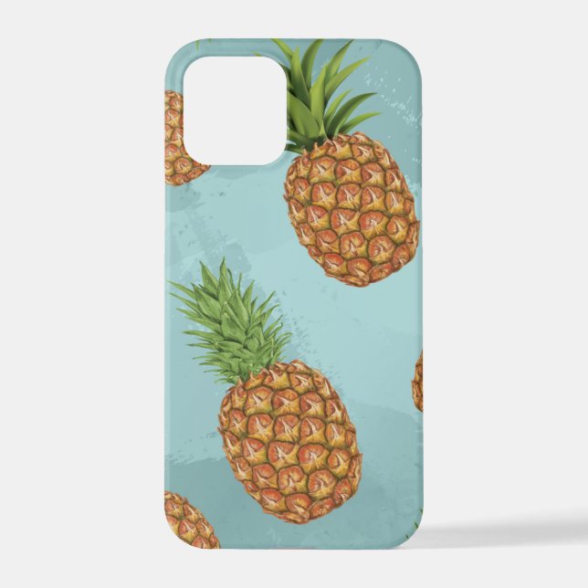 Watercolor pine-apple pattern 2 iPhone case (Back)