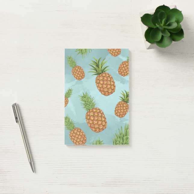 Watercolor pine-apple pattern 2 post-it notes (Office)