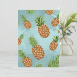 Watercolor pine-apple pattern 2 thank you card