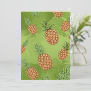 Watercolor pine-apple pattern 4 thank you card