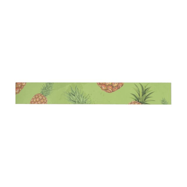 Watercolor pine-apple pattern 4 wraparound address label (Individual)