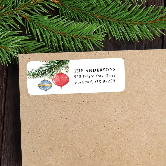Watercolor Pine Branch & Christmas Ornaments (Creator Uploaded)