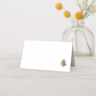 Watercolor Pine Cone Place Card
