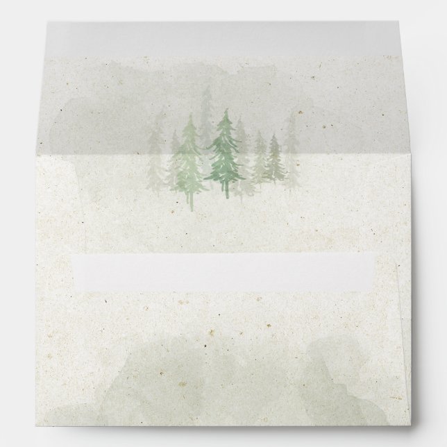 Watercolor Pine Forest Envelope (Back (Bottom))
