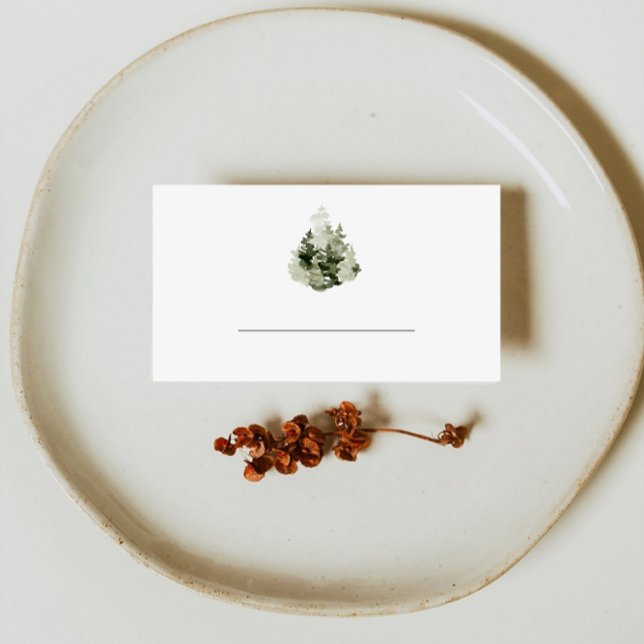 Watercolor Pine Forest Fill in Place Card (Creator Uploaded)