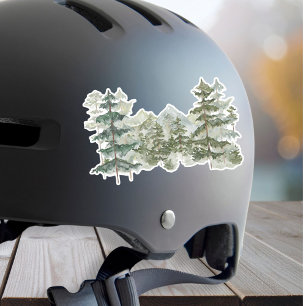 Watercolor Pine Forest Mountain Rustic Aesthetic