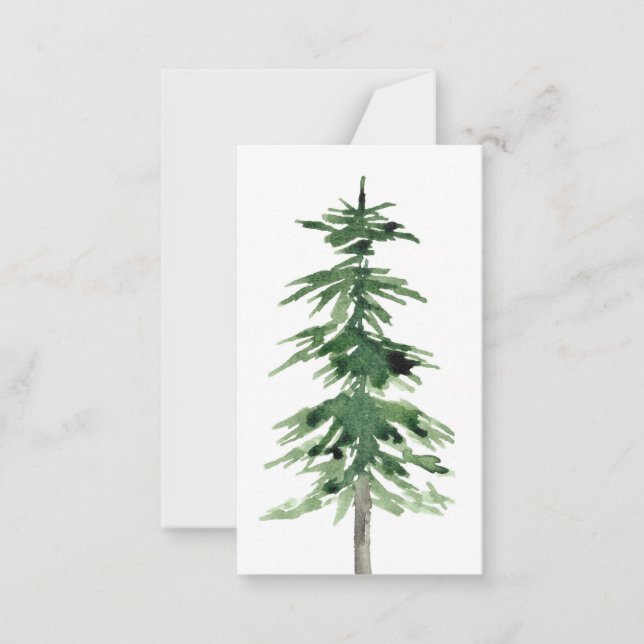 Watercolor Pine Tree Card (Front)