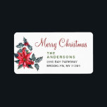 Watercolor Pine Tree Chic Christmas Return Address Label<br><div class="desc">Watercolor Pine Tree Chic Christmas Return Address label.
Personalize your holiday  return address label with  this red watercolor holly berries wreath and your photo.</div>