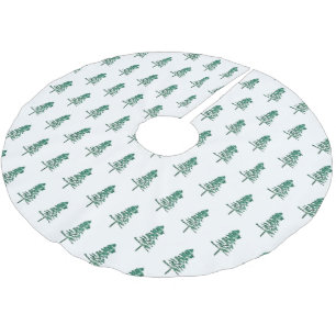Watercolor Pine Tree Christmas Brushed Polyester Tree Skirt