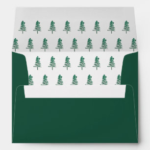 Watercolor Pine Tree Christmas Envelope