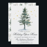 Watercolor Pine Tree Christmas Holiday Open House Invitation<br><div class="desc">Watercolor Pine Tree Chic Christmas Holiday Open House Invitation. You can edit the design as you wish, including changing "Holiday" to "Christmas" by clicking the "customise further" link and modify this template. If you prefer Thicker papers / Matte Finish, you can switch the type in the setting on the right....</div>