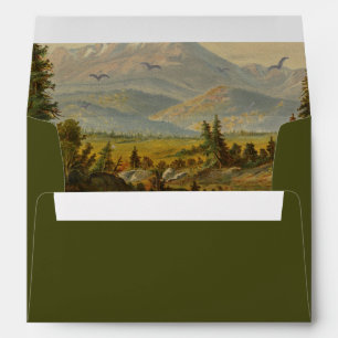 Watercolor Pine Tree Forest 5x7 Wedding Invitation Envelope