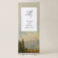 Watercolor Pine Tree Forest Mountain Welcome 