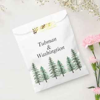 Watercolor Pine Tree Forest wedding Favour Bags