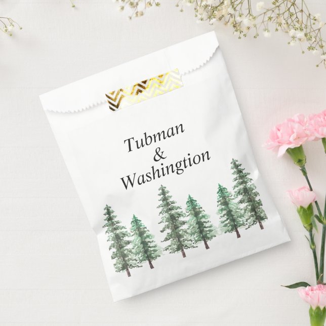 Watercolor Pine Tree Forest wedding Favour Bags (Sealed)