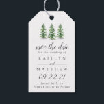 Watercolor Pine Tree Forest Wedding Save The Date Gift Tags<br><div class="desc">Celebrate in style with these stylish and very trendy wedding save the date tags. This design is easy to personalise with your special event wording and your guests will be thrilled when they receive these fabulous tags.</div>