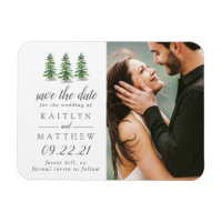 Watercolor Pine Tree Forest Wedding Save The Date