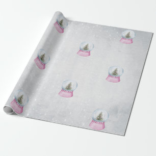 Watercolor Pine Tree,Globe Wrapping Paper