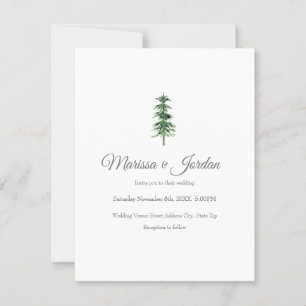 Watercolor Pine Tree Invitation