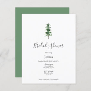 Watercolor Pine Tree Invitation