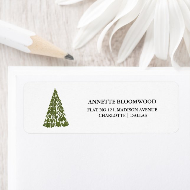 Watercolor Pine Tree Minimal | Christmas  Label (Insitu)