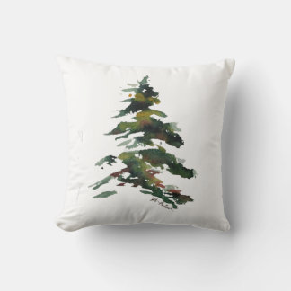 Watercolor Pine Tree Pillow