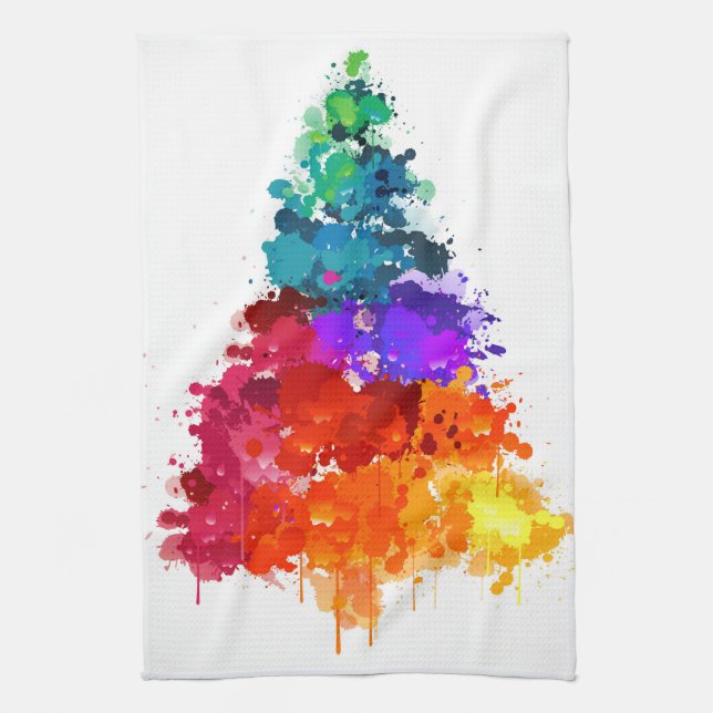 Watercolor Pine Tree Tea Towel (Vertical)