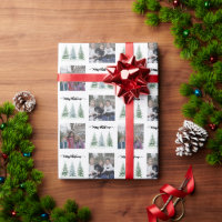Watercolor Pine Trees 2 Photo Merry Christmas