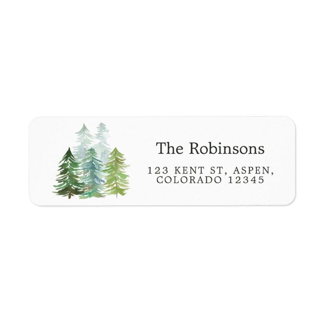Watercolor Pine Trees Christmas (Front)