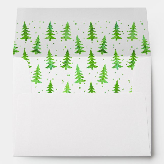 Watercolor Pine Trees Envelope (Back (Bottom))