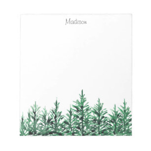 Watercolor Pine Trees Notepad
