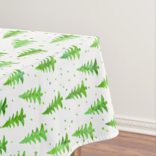 Watercolor Pine Trees Tablecloth