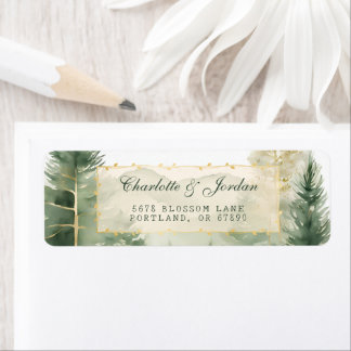 Watercolor Pine Trees Woodland Return Address