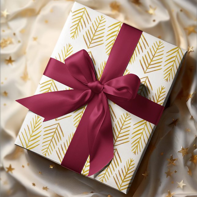 Watercolor Pine trees - yellow Wrapping Paper Sheet (Creator Uploaded)