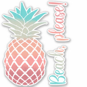 Watercolor Pineapple Beach Please