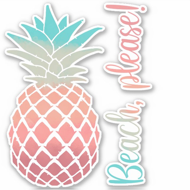 Watercolor Pineapple Beach Please (Front)