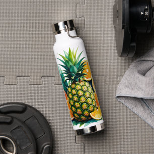 Watercolor Pineapple & Citrus Tropical Fruit Wat Water Bottle