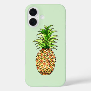 watercolor pineapple drawing iPhone 16 case